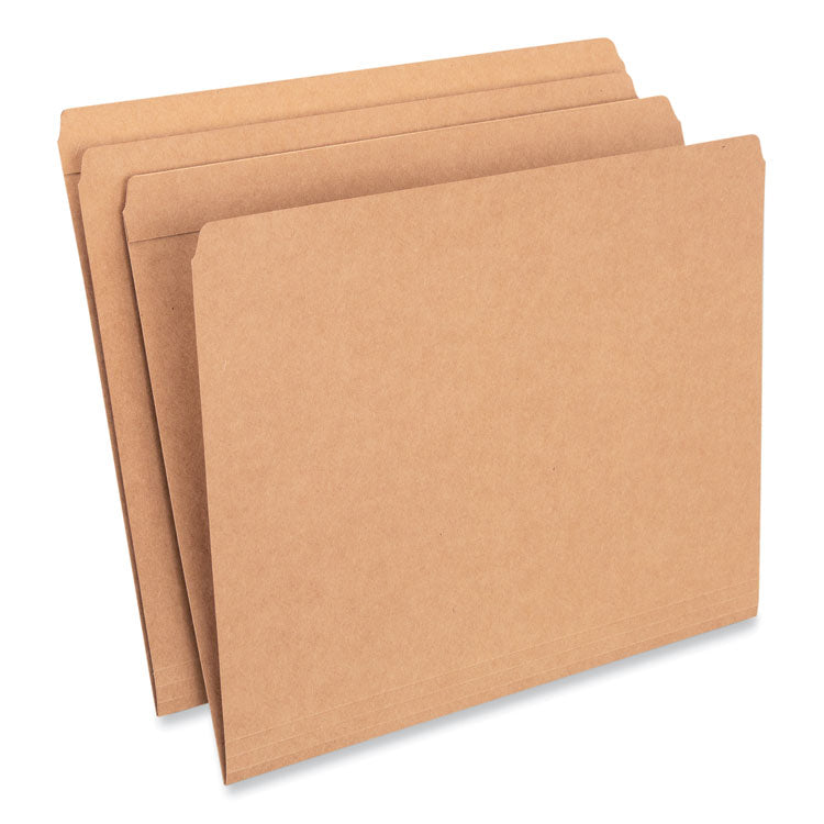 Universal - Reinforced Kraft Top Tab File Folders, Straight Tabs, Letter Size, 0.75" Expansion, Brown, 100/Box