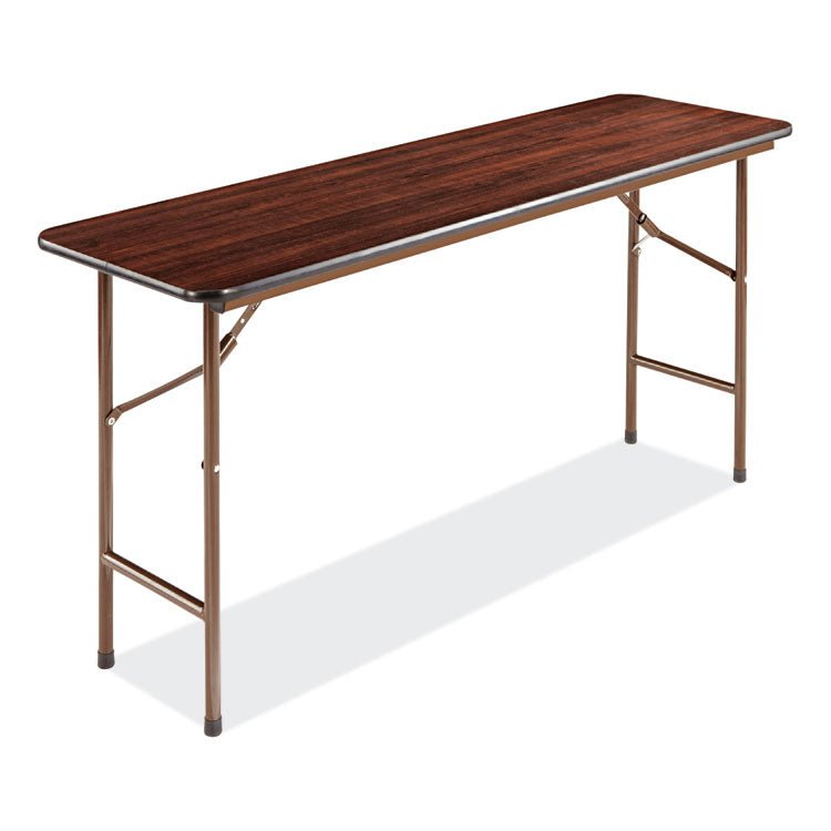 Alera - Wood Folding Table, Rectangular, 59.88w x 17.75d x 29.13h, Mahogany