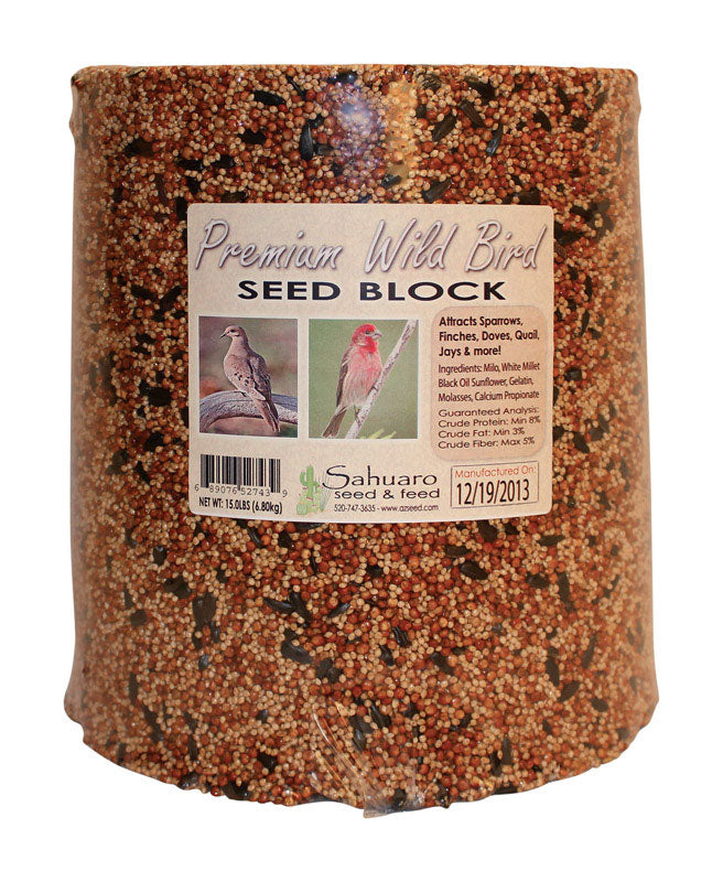 SAHUARO SEED - Sahuaro Seed Assorted Species Millet Bird Food Block 15 lb