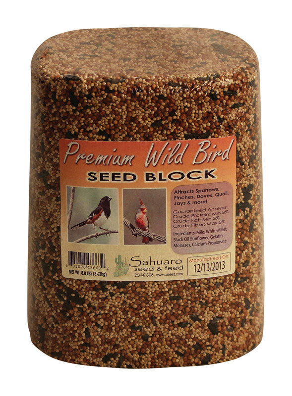 SAHUARO SEED - Sahuaro Seed Assorted Species Millet Bird Food Block 8 lb