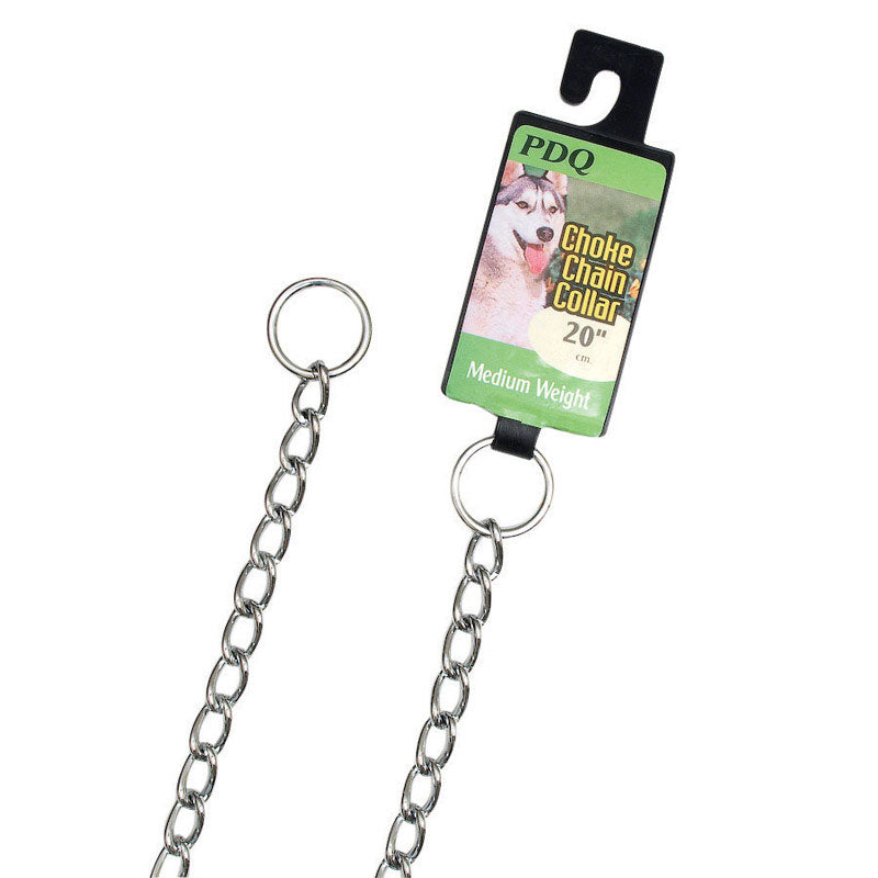 PDQ - PDQ Silver Steel Dog Choke Chain Collar Large