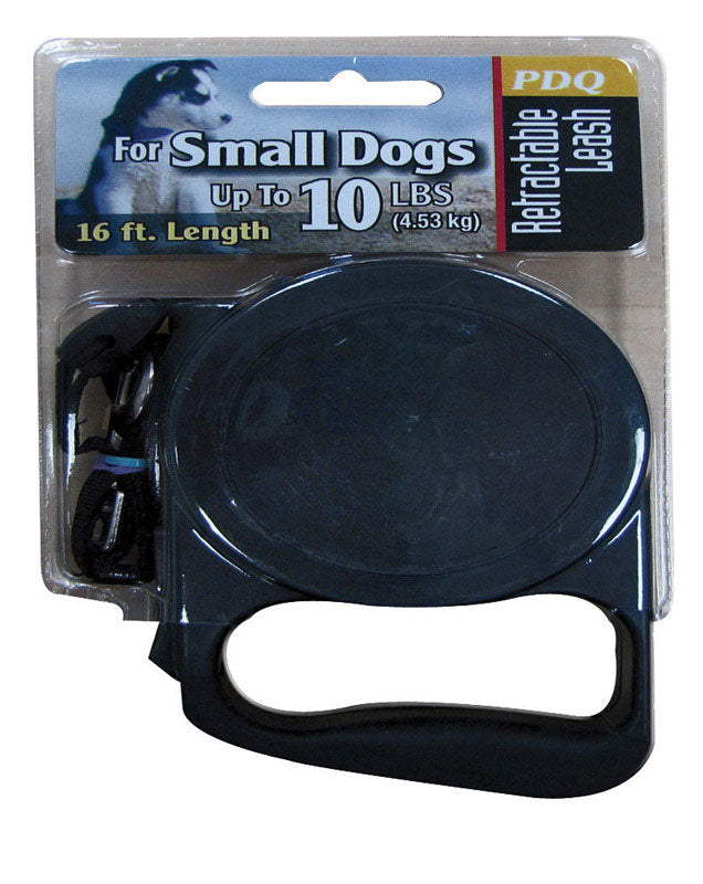 PDQ - PDQ Black Retractable Lead Cotton/Nylon Dog Retractable Leash Small