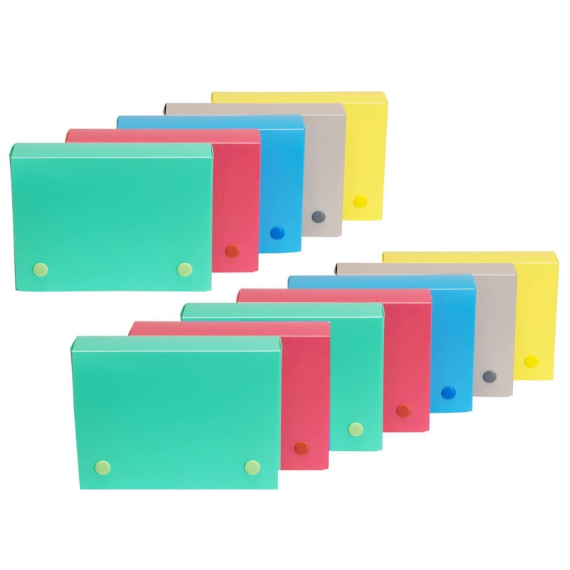 C-LINE - 4" x 6" Index Card Case, Assorted Tropic Tones, Pack of 12