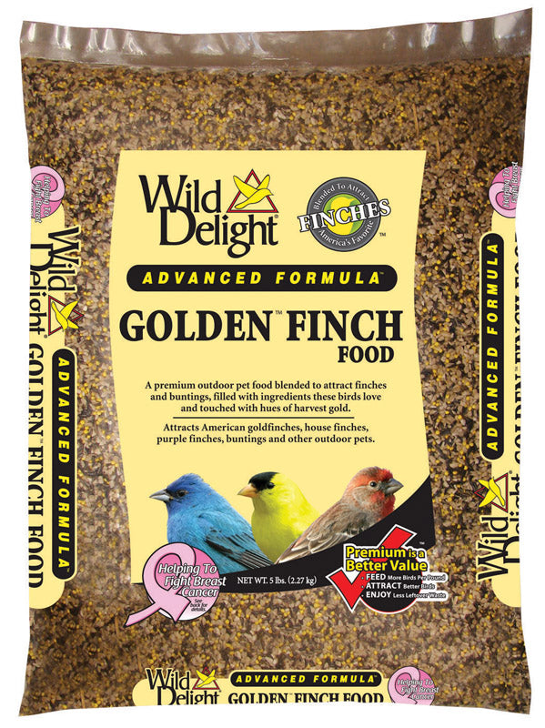 WILD DELIGHT - Wild Delight Golden Finch Finches Sunflower Kernels Wild Bird Food 5 lb