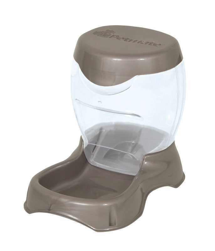 PETMATE - Petmate Pearl Tan Cafe PVC 3 lb Pet Gravity Feeder For All Pets