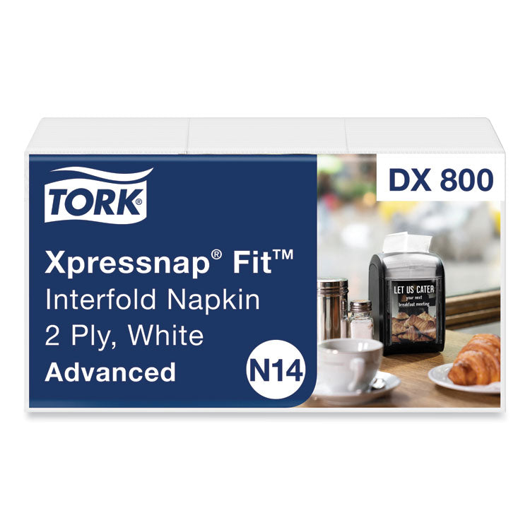 Tork - Xpressnap Fit Interfold Dispenser Napkins, 2-Ply, 6.5 x 8.39, White, 120/Pack, 36 Packs/Carton