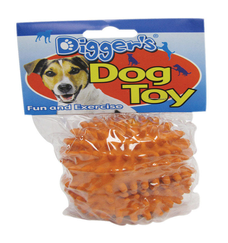 BOSS PET - Boss Pet Digger's Orange Latex Needle Ball Ball Dog Toy Medium 1 pk