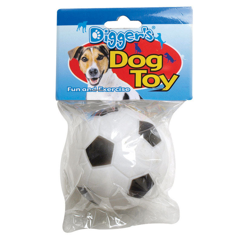 BOSS PET - Boss Pet Digger's Black/White Vinyl Soccer Ball Dog Toy Medium 1 pk