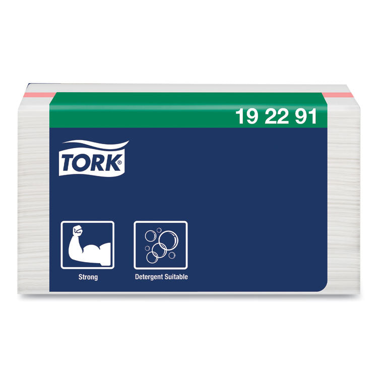 Tork - Small Pack Foodservice Cloth, 1-Ply, 11.75 x 14.75, Unscented, White with Red Stripe, 50/Poly Pack, 4 Packs/Carton