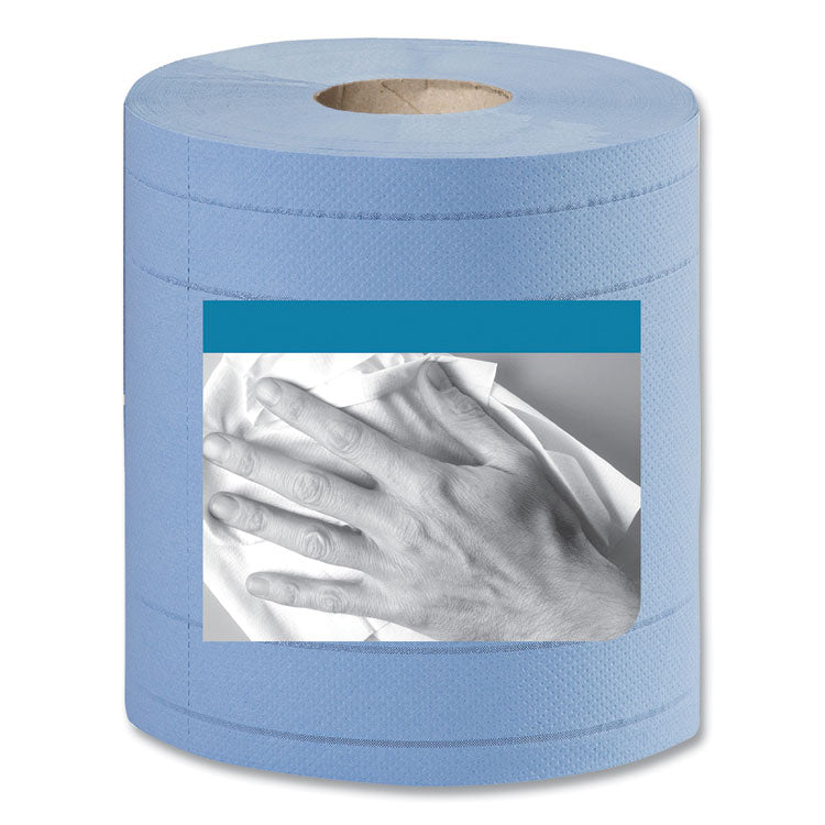 Tork - Industrial Paper Wiper, 4-Ply, 11 x 15.75, Blue, 375 Wipes/Roll, 2 Rolls/Carton