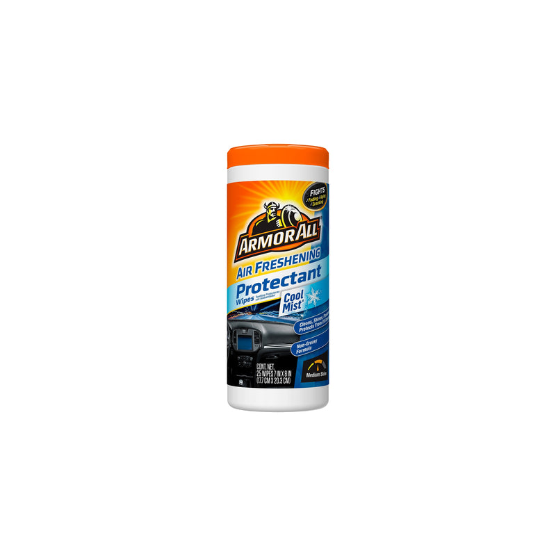 ARMOR ALL - Armor All Plastic/Rubber/Vinyl Air Freshening Protectant Wipes Cool Mist Scent 25 wipes