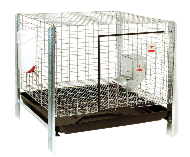 PET LODGE - Pet Lodge Galvanized Steel Rabbit Hutch Kit Silver 16 in. H X 24 in. W X 24 in. D