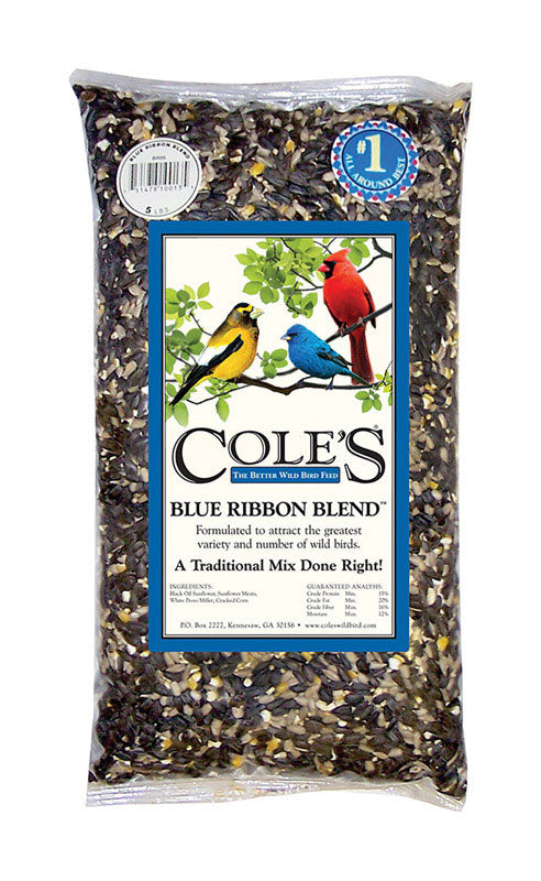 COLE'S - Cole's Blue Ribbon Blend Assorted Species Black Oil Sunflower Wild Bird Food 10 lb
