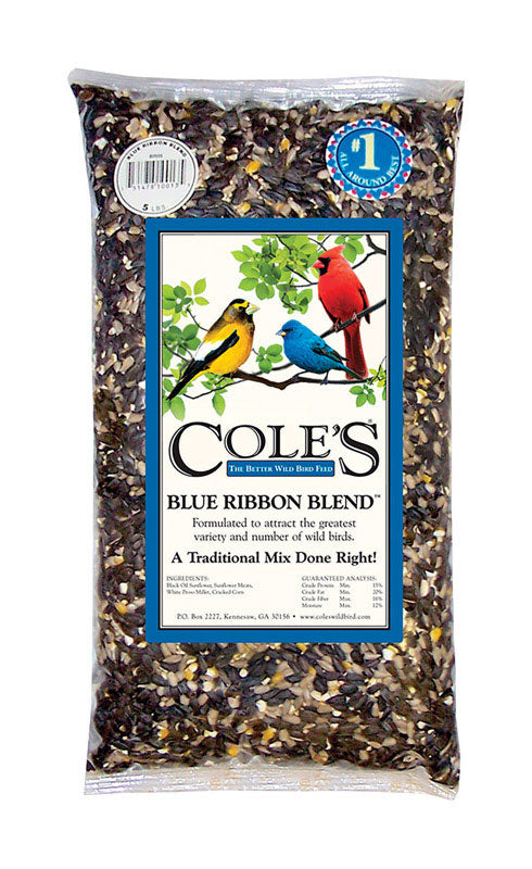 COLE'S - Cole's Blue Ribbon Blend Assorted Species Black Oil Sunflower Wild Bird Food 20 lb
