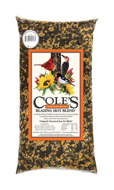 COLE'S - Cole's Blazing Hot Blend Assorted Species Black Oil Sunflower Wild Bird Food 10 lb