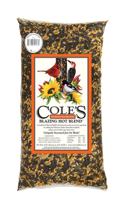 COLE'S - Cole's Blazing Hot Blend Assorted Species Black Oil Sunflower Wild Bird Food 20 lb