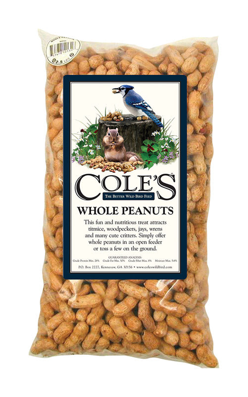 COLE'S - Cole's Assorted Species Whole Peanuts Wild Bird Food 2.5 lb