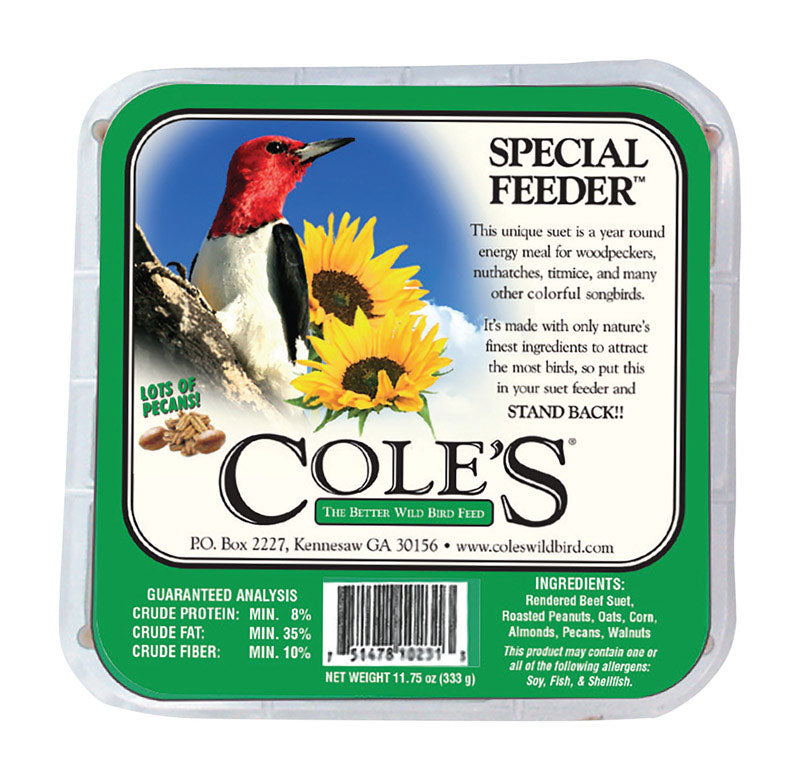 COLE'S - Cole's Special Feeder Assorted Species Beef Suet Wild Bird Food 11 oz