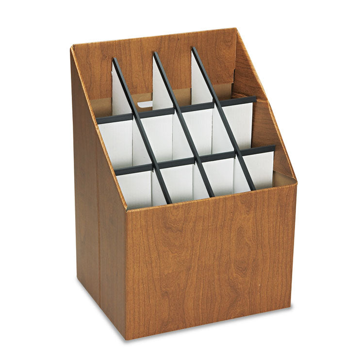 Safco - Corrugated Roll Files, 12 Compartments, 15w x 12d x 22h, Woodgrain