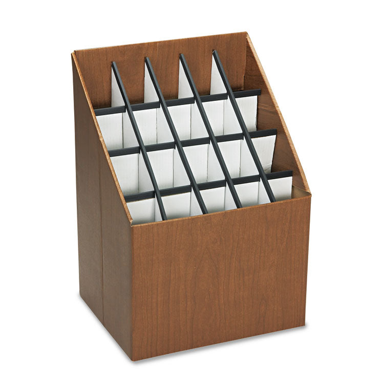 Safco - Corrugated Roll Files, 20 Compartments, 15w x 12d x 22h, Woodgrain