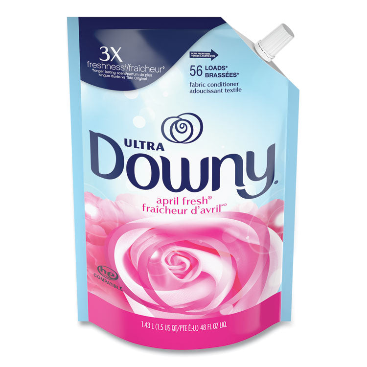 Downy - Liquid Fabric Softener, April Fresh, 48 oz Pouch, 3/Carton