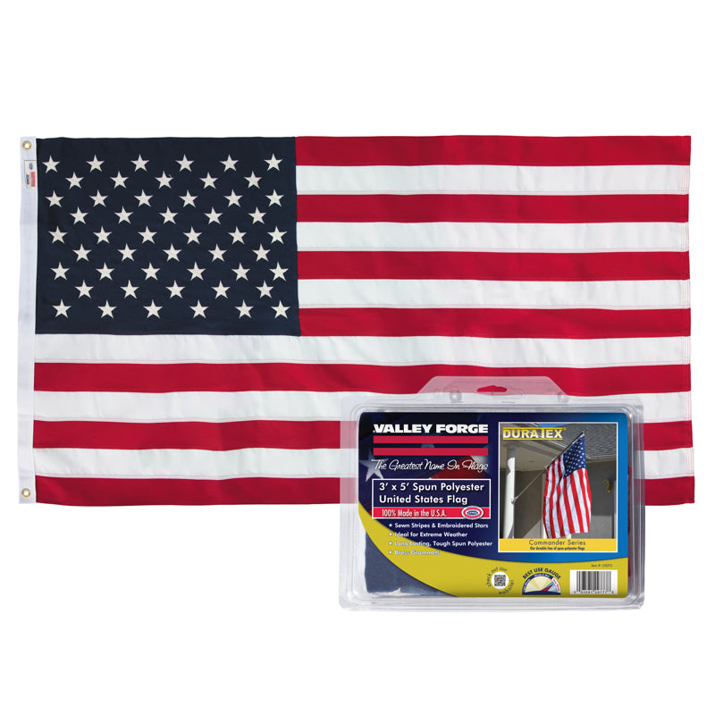 VALLEY FORGE - Valley Forge American Flag 3 in. H X 5 ft. W