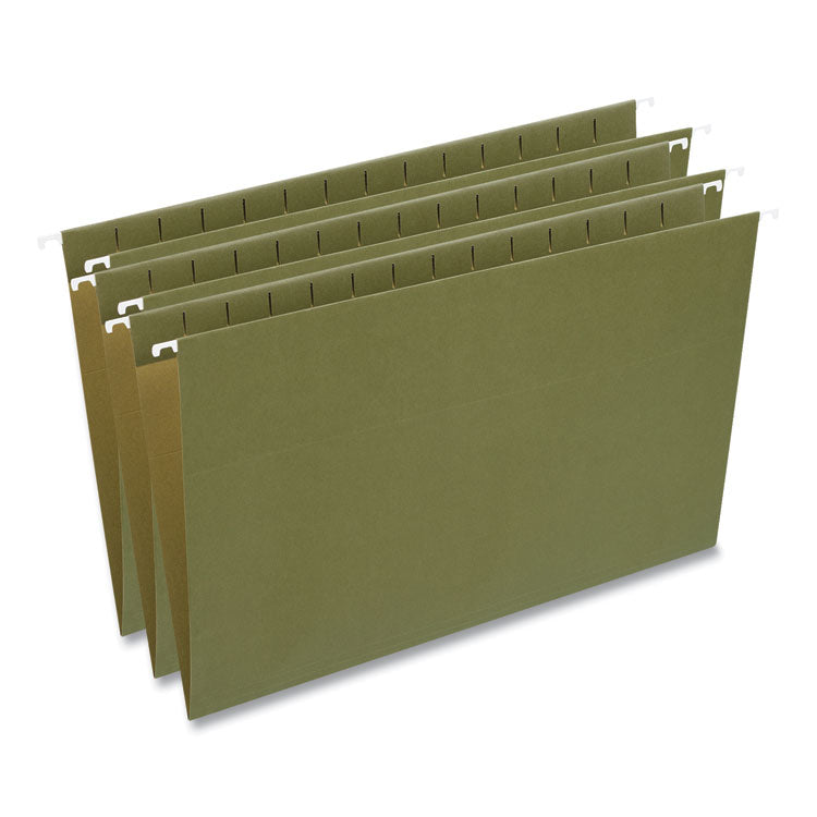 Universal - Hanging File Folders, Legal Size, 1/5-Cut Tabs, Standard Green, 50/Carton