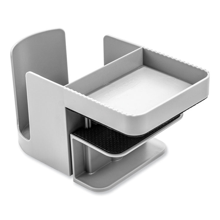 deflecto - Standing Desk Cup Holder Organizer, Two Sections, 3.94 x 7.04 x 3.54, Gray