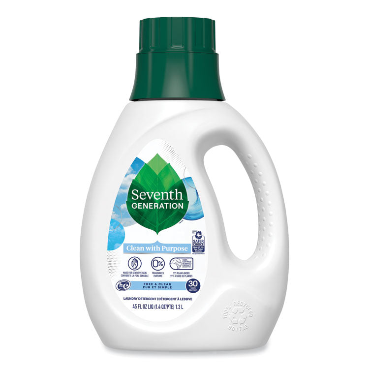 Seventh Generation - Natural Liquid Laundry Detergent, Fragrance Free, 45 oz Bottle, 6/Carton