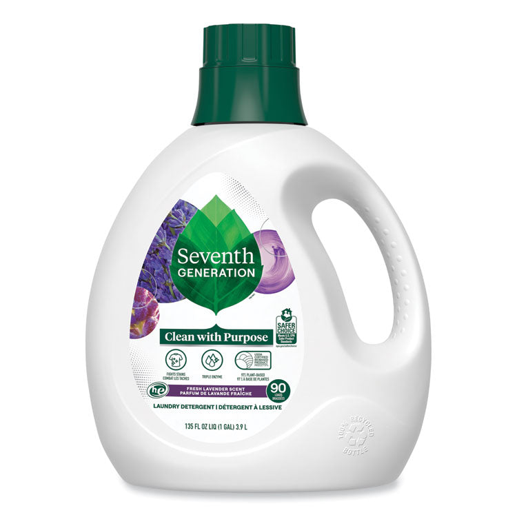 Seventh Generation - Natural Liquid Laundry Detergent, Fresh Lavender, 135 oz Bottle, 4/Carton