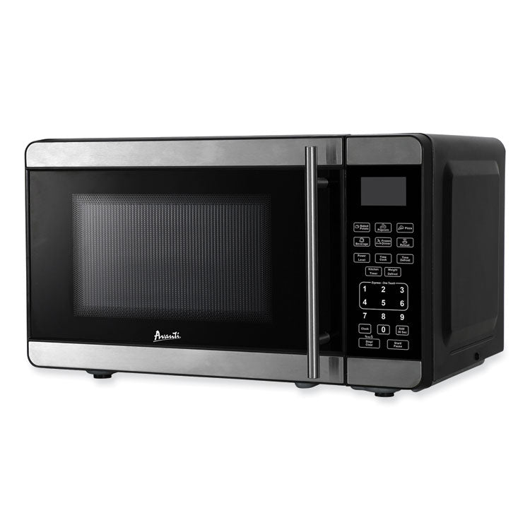 Avanti - 0.7 Cubic Foot Microwave Oven, 700 Watts, Stainless Steel/Black