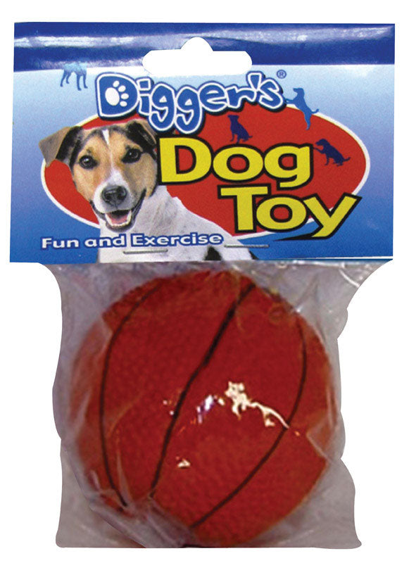 BOSS PET - Boss Pet Digger's Orange Latex Basketball Squeaky Dog Toy Medium 1 pk