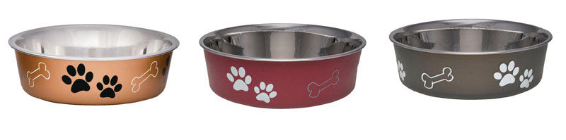 LOVING PETS - Loving Pets Assorted Bones and Paw Prints Stainless Steel Extra Large Pet Bowl For Dog