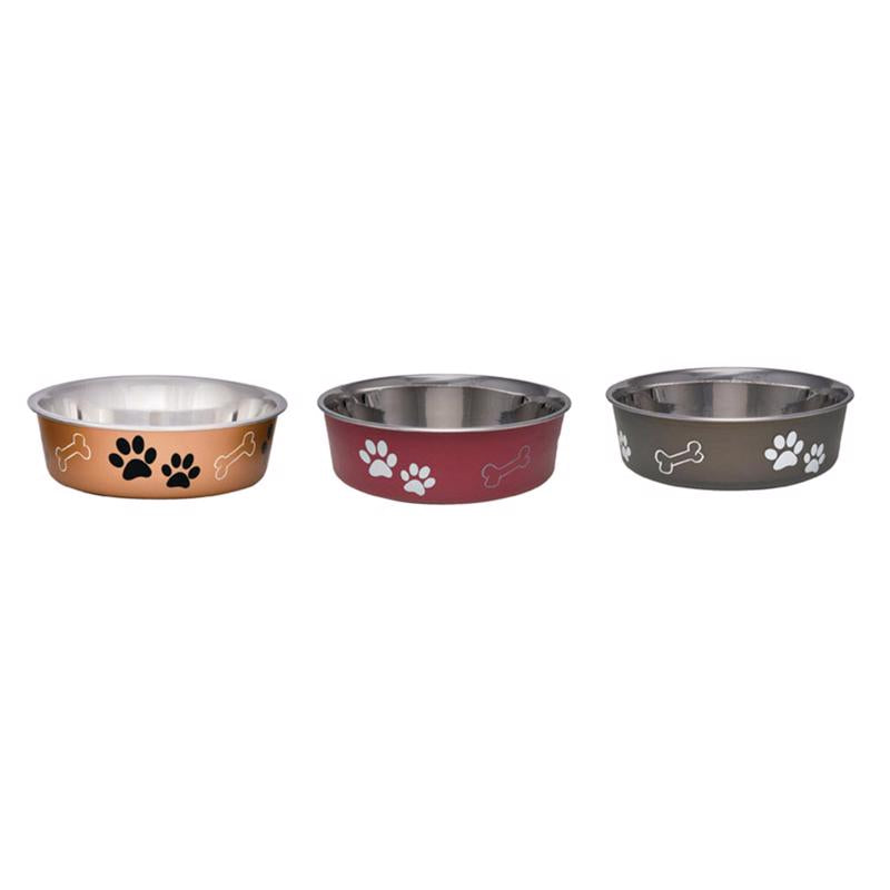 LOVING PETS - Loving Pets Assorted Bones and Paw Prints Stainless Steel Large Pet Bowl For Dog