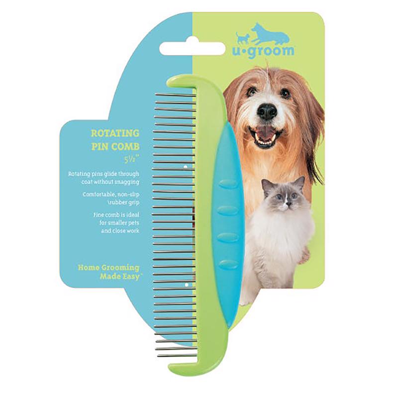 U-GROOM - u-groom Blue/Green Dog Routing Pin Comb 1 pk