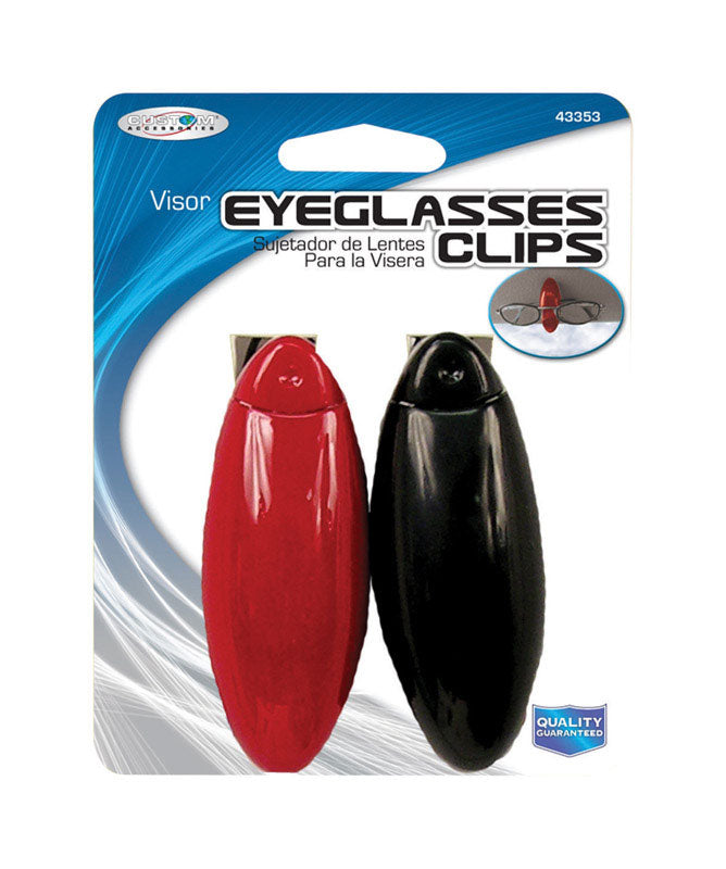 CUSTOM ACCESSORIES - Custom Accessories Visor Eyeglass Clips For Universal to fit all sunglasses or glasses 2 pk