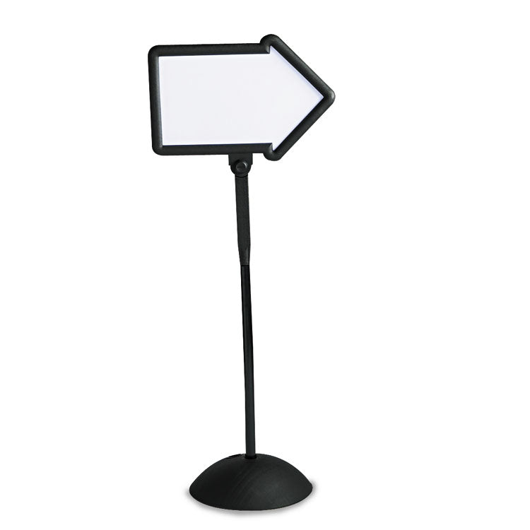 Safco - WriteWay Double-Sided Magnetic Dry Erase Standing Message Sign, Arrow, 64.25" Tall Black Stand, 25.5 x 17.75 White Face