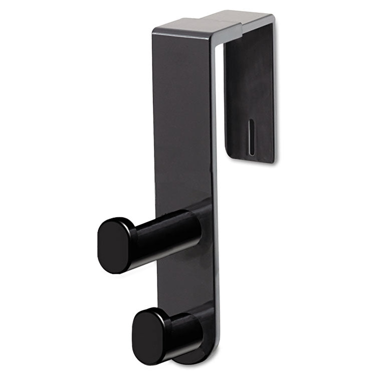 Safco - Plastic Coat Hook, 2-Hook, 1.75 x 6.5 x 7.75, Black