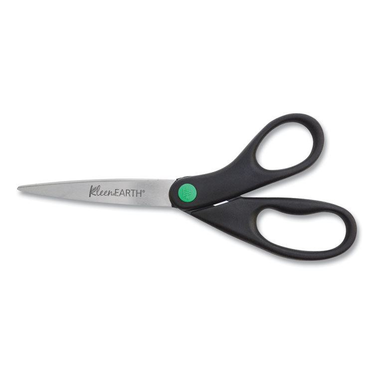 Westcott - KleenEarth Scissors, 8" Long, 3.25" Cut Length, Black Straight Handle