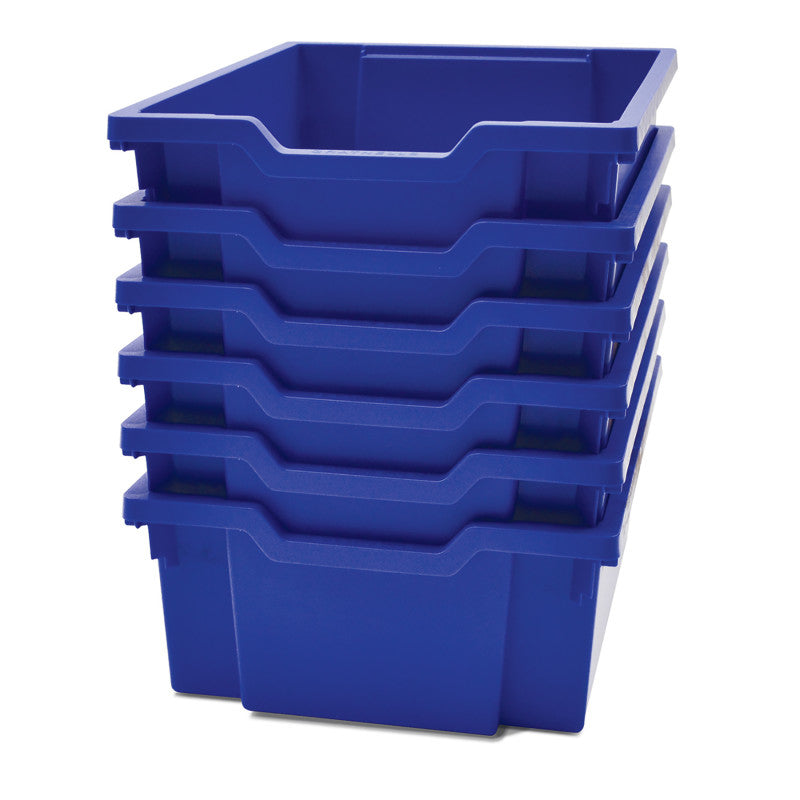 GRATNELLS - Deep F2 Tray, Royal Blue, 12.3" x 16.8" x 5.9", Heavy Duty School, Industrial & Utility Bins, Pack of 6