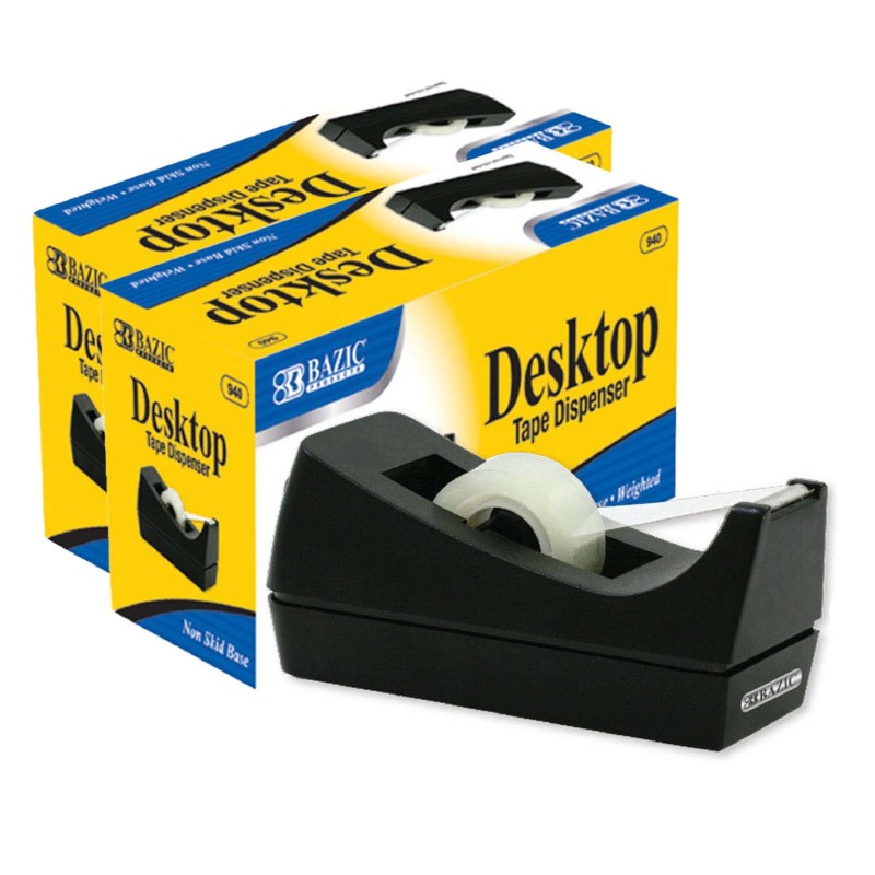 BAZIC PRODUCTS - Desktop Tape Dispenser, Pack of 12