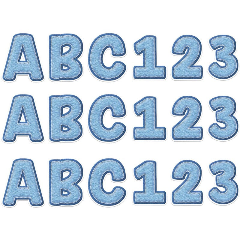 EUREKA - A Close-Knit Class Blue Felt Deco Letters, 179 Per Pack, 3 Packs