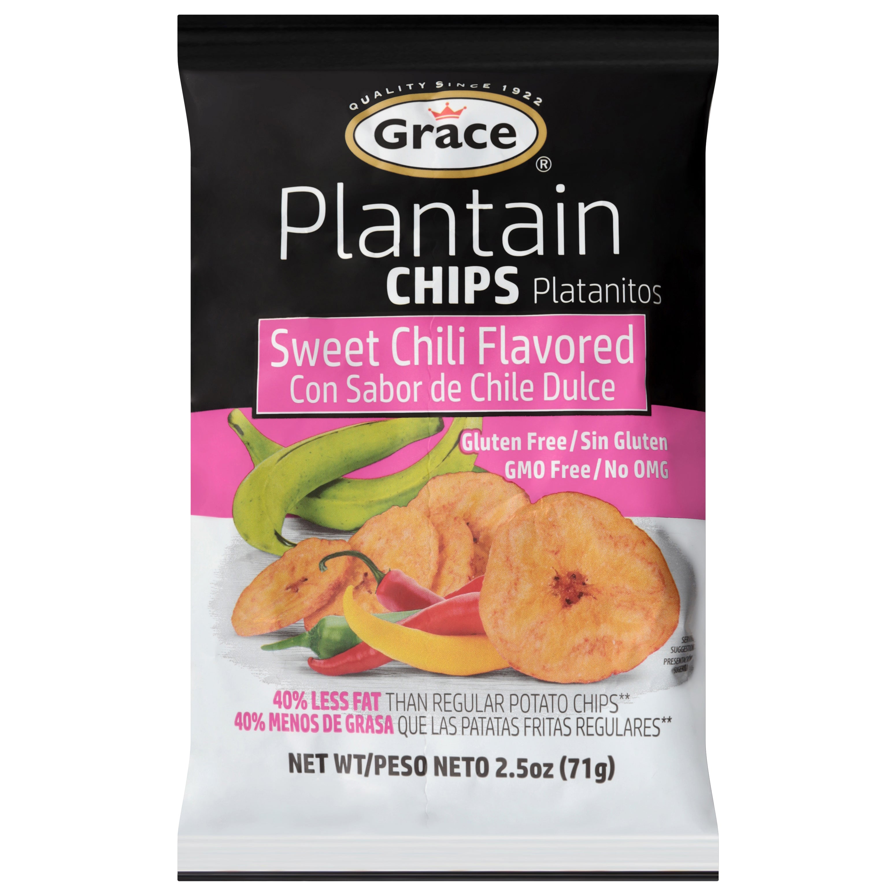 Grace Sweet Chili Flavored Plantain Chips 2.5 oz - Case of 24