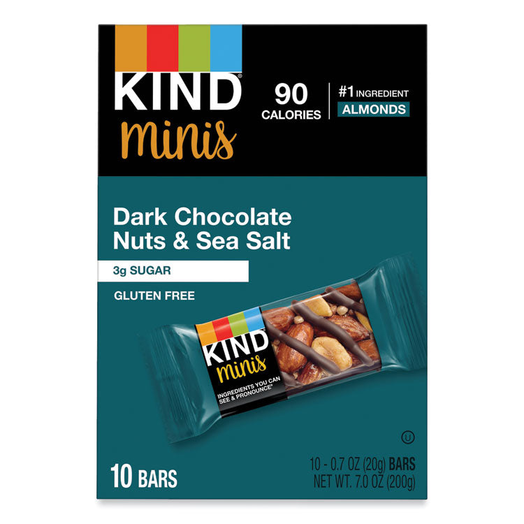 KIND - Minis, Dark Chocolate Nuts/Sea Salt, 0.7 oz, 10/Pack