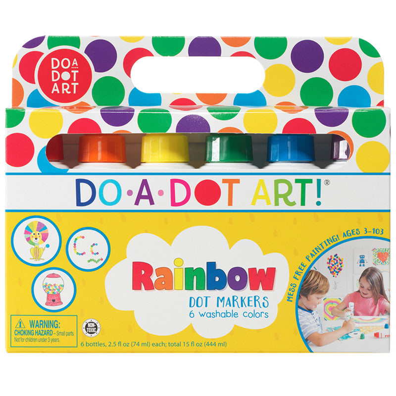 DO-A-DOT ART! - Washable Rainbow Dot Markers, 6 Colors