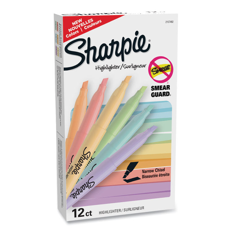 Sharpie - Pocket Style Highlighters, Assorted Ink Colors, Chisel Tip, Assorted Barrel Colors, 12/Pack (7147788)