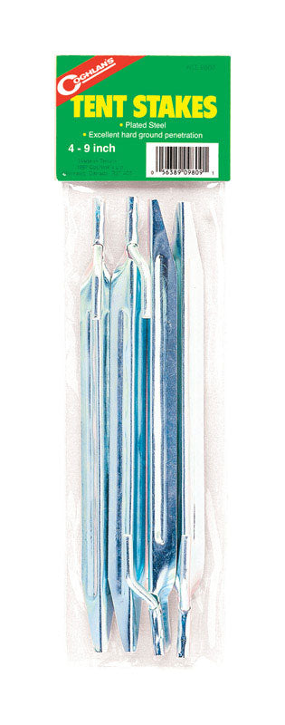 COGHLAN'S - Coghlan's Silver Tent Stakes 9 in. H X 3.500 in. W X 1.250 in. L 4 pk