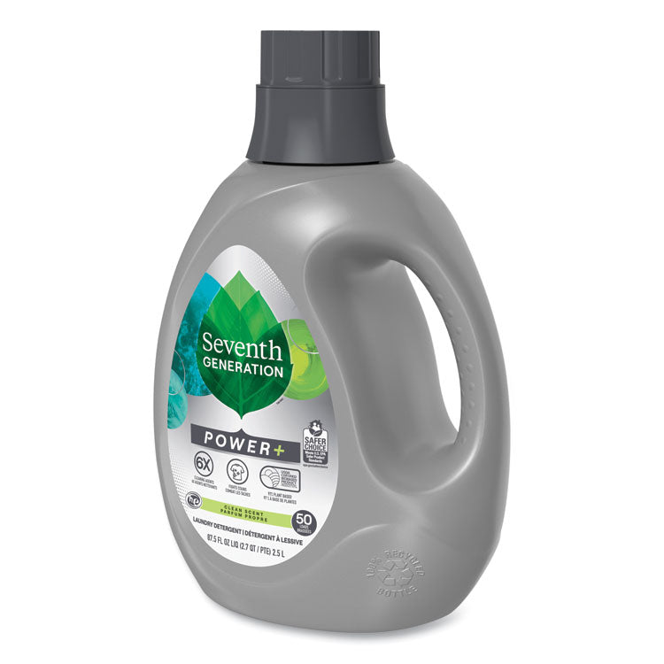 Seventh Generation - Power+ Laundry Detergent, Clean Scent, 87.5 oz Bottle