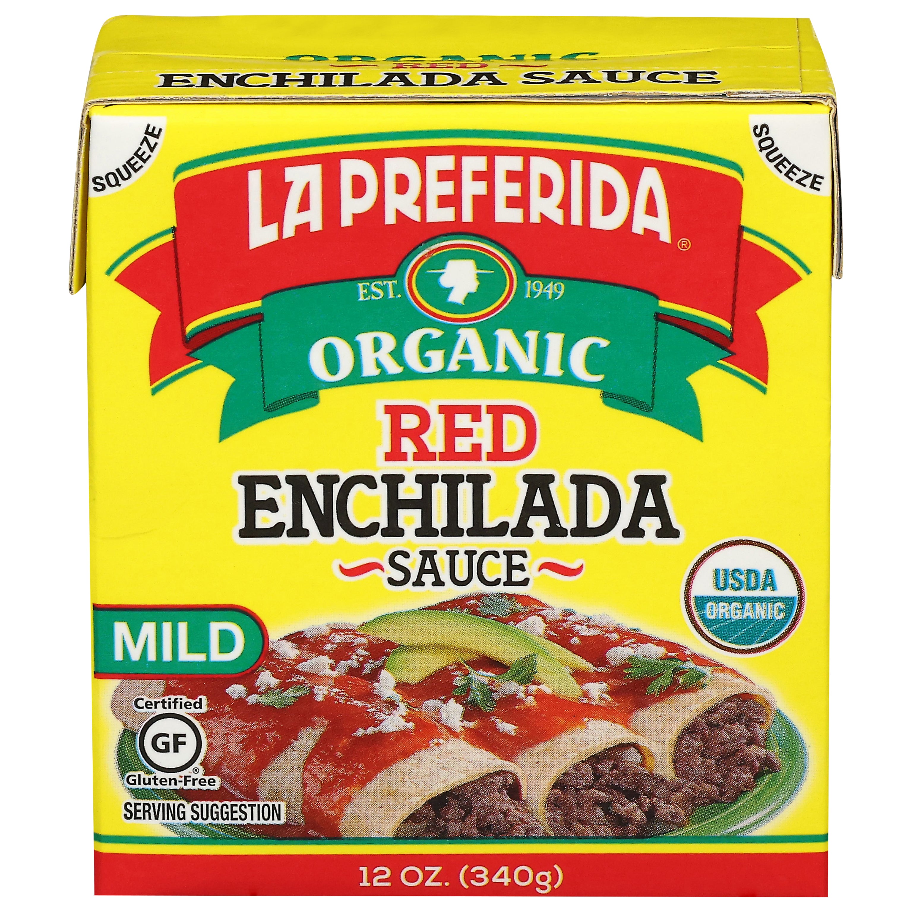 La Preferida Organic Mild Red Enchilada Sauce 12 oz - Case of 10