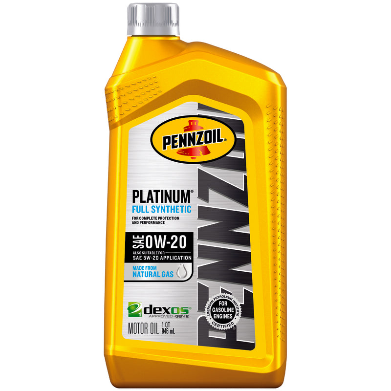 PENNZOIL - Pennzoil Platinum 0W-20 4-Cycle Synthetic Motor Oil 1 qt 1 pk - Case of 6